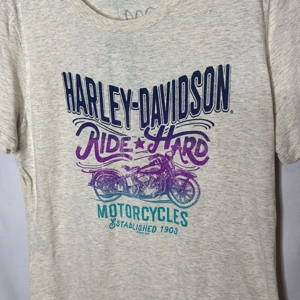 Harley-Davidson Cream Graphic T-Shirt. Size Large. NWT. - Picture 2 of 8